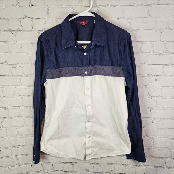Men's Guess longsleeve button-down shirt, size Medium - Picture 1 of 3